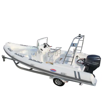 2019 Bestselling Taiwan Hypalon Fiberglass Rigid Hull Boat 6.80m with CE Certification