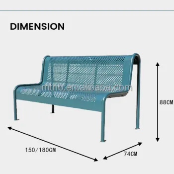 Anti-Corrosion Metal Square Garden Bench for Outdoor Leisure