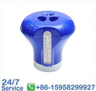 2-en-1 azul piscina dispensador químico / termómetro para 3" tabletas T665