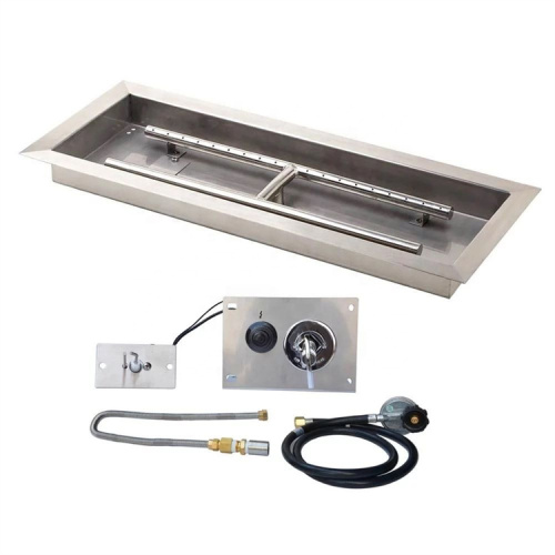 Controls Rectangular Stainless Steel Fire Pit