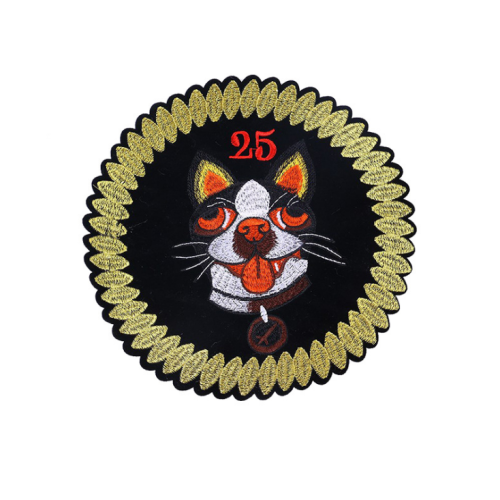 Logo Kustom Patch Bordir Anjing Perekat Diri Pribadi