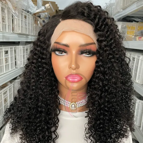 High Quality Wholesale  13*1 Lace Front Wig Human Hair 100%Virgin  Brazilian Jerry Curl Wigs Transparent Lace Wig For Black Wome