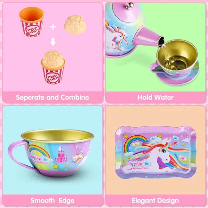 Princess Tea Party Toy: Toy Unicorn Tea Set for Little Girls