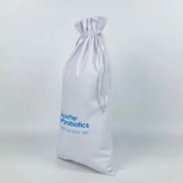 Long White Canvas Drawstring Bag