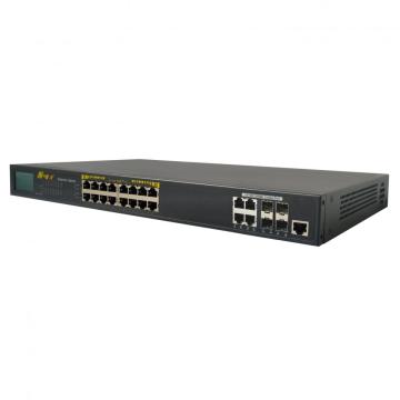 16 portar 10 / 100M LCD-hanterad PoE-switch