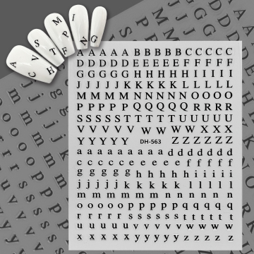 Heißer Verkauf: DH -Serie Honey Girl 3D Laser English Letters &amp; Nummern Abziehbilder für Nagelkunst DIY
