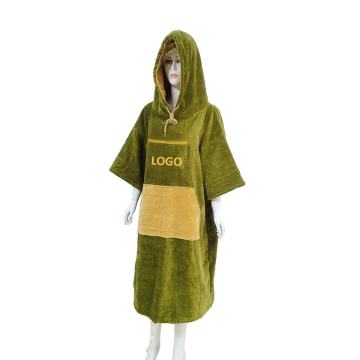 Kapas Microfiber Dewasa Surfing Beach Menukar Tuala Poncho