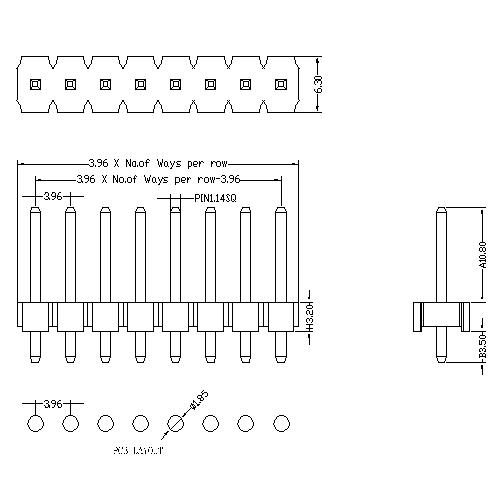 3.96 mm Pin Header Single Row Straight Type PHFS01-XXS