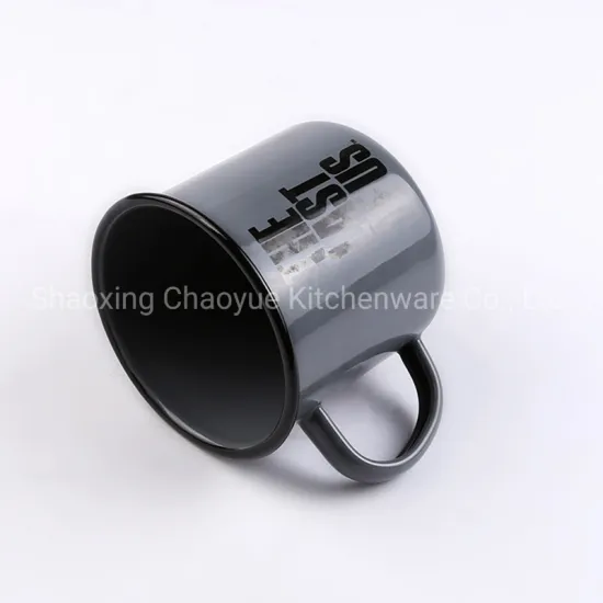 12 Oz Metal Enamel Cast Iron Carbon Steel Drinking Cup with Rolled Edge
