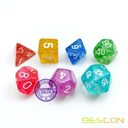 Bescon Blank Polyhedral Dice Set of 7 d4 d6 d8 d10 d12 d20 d