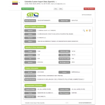 Pimpsten Colombia Importera data