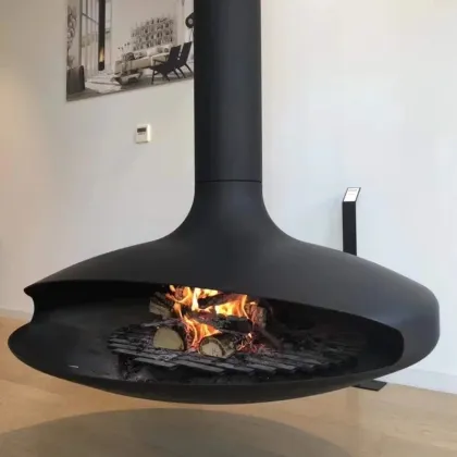 Customized Real Fire Indoor Modern Hanging Fireplace Electric Fire Wood Burning Fireplace