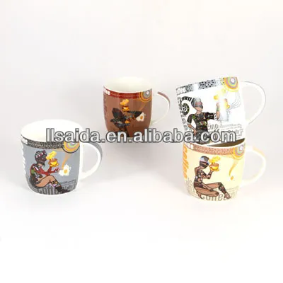 Porcelain coffee cup in different designs