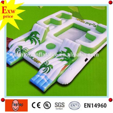 best quality inflatable island rafts tropical tahiti inflatable floating island with canopy for sale