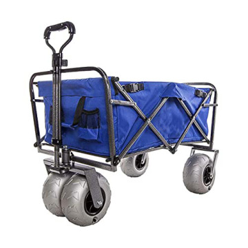 Carrello di utilità da spiaggia pieghevole di alta qualità con grandi ruote a palloncini per il campeggio