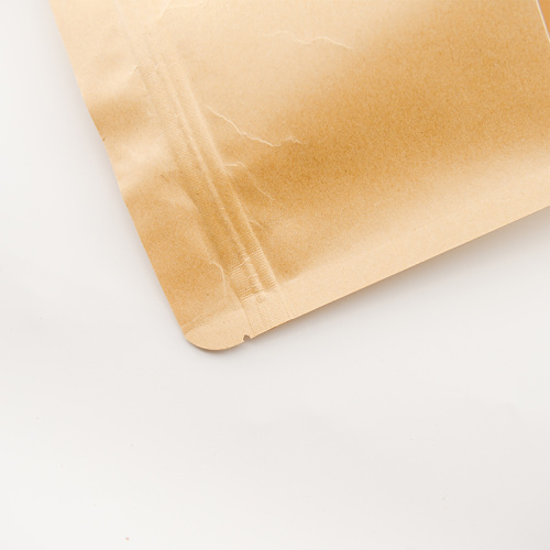 Saco de papel Kraft com zíper de filme transparente