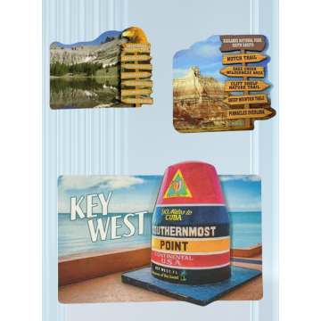 Customized Resin Wood Fridge Magnet for Tourism Commemoration