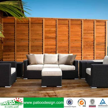 Rattan elegant furniture all weather elehant chaise black outdoor sofa set