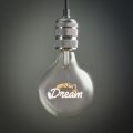 Modern Word LED Light Bulb Warm Glow Design