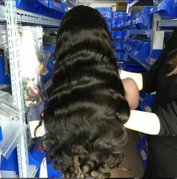 Sunlight Malaysian 100% Human Hair Body Wave Large 13x4Lace Front adjustable Wig, virgin body wave  burmese hair black wigs
