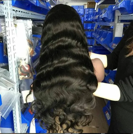 Sunlight Malaysian 100% Human Hair Body Wave Large 13x4Lace Front adjustable Wig, virgin body wave  burmese hair black wigs