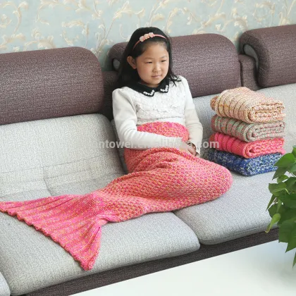 Traditional Little Mermaid Tail Blankets ,Handmade Knitted Blanket Mermaid