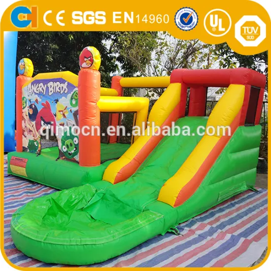 Funny bouncy castle prices, angry jumping castle, inflatable bird bounce house with water slide