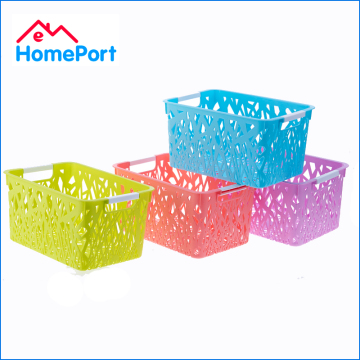 Colorful rectangular plastic laundry storage basket plastic storage basket