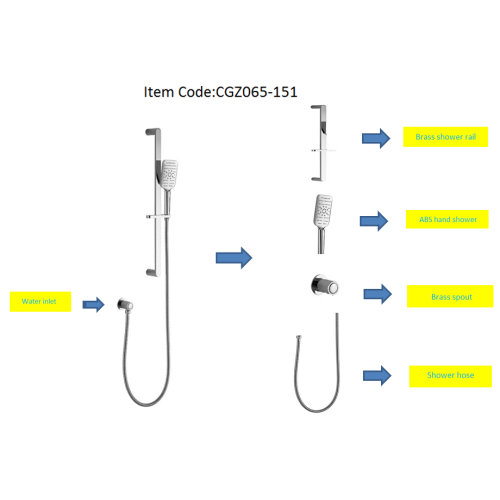 Set di aste doccia e doccetta in ABS