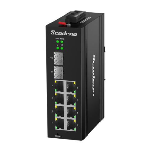Industrial 10-Port Gigaibt Managed Ethernet Switch with 8-RJ45 and 2-SFP
