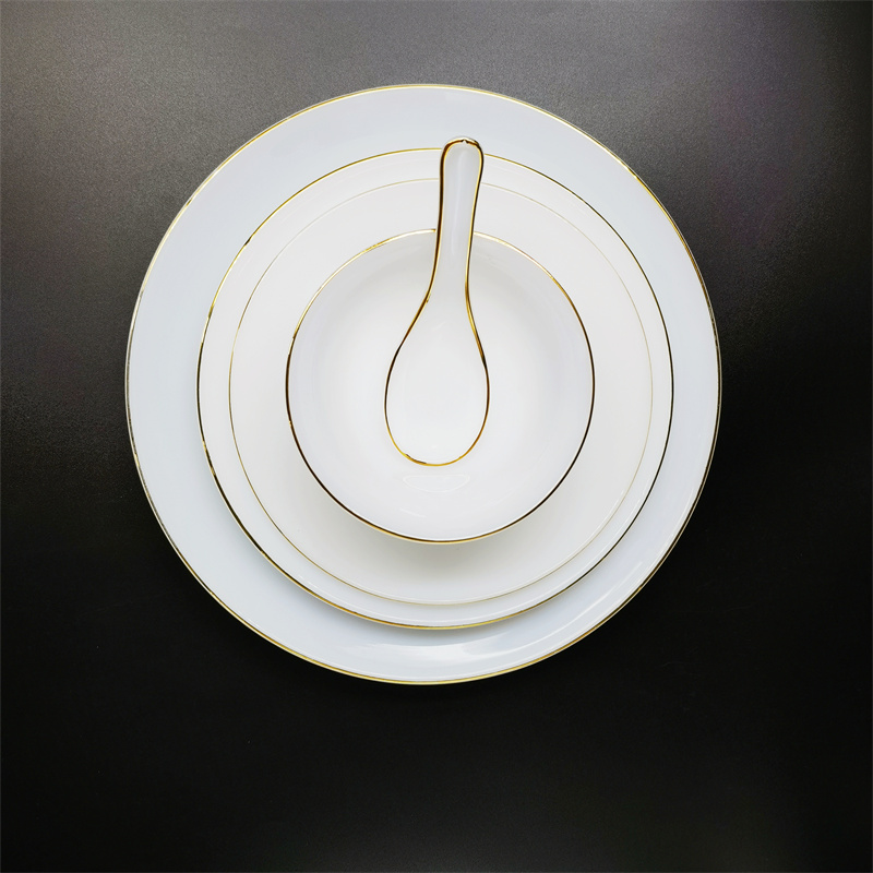 glass bowl with gold rim