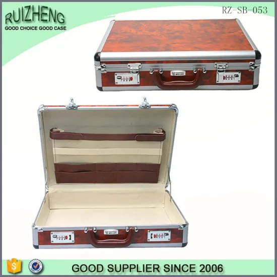 2015 hot new combination lock brown aluminum briefcase