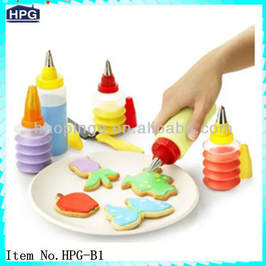 New Cake Making Decorating Icing Piping Syringe Plastic 10 Nozzles Tool Set
