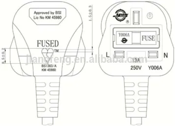 UK AC ASA approval BS1363 power cord