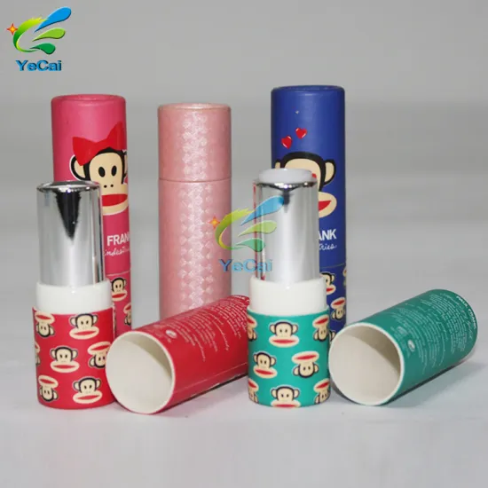 Wholesale cosmetic packaging custom paper lip balm tube , round shape container paper tube for lip balm