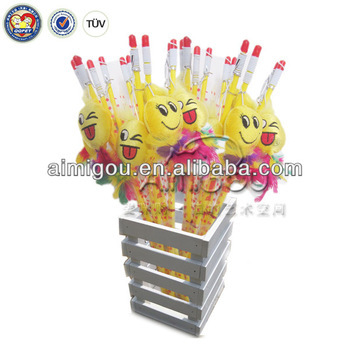 Lovely smile face cat teaser stick toy wholesale cat toys