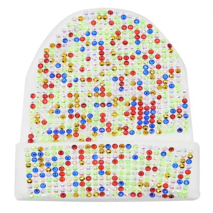RW Unisex Shiny Bling Rhinestone Cuffed Beanie Hat