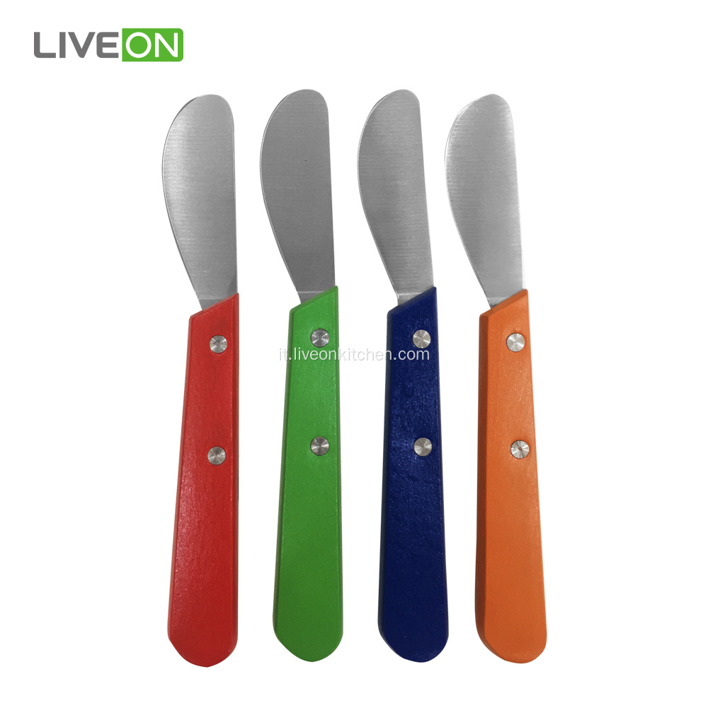 Butter Knife Wooden Handle Set 4 pezzi