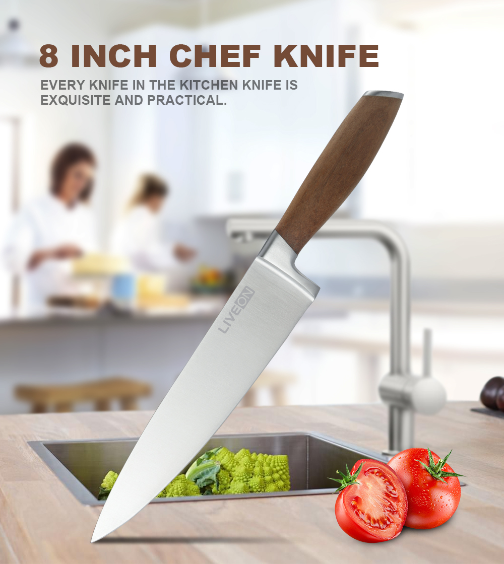 8 INCH CHEF KNIFE WITH NALNUT HANDLE