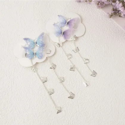 Wholesale Elegant Metal Tassel Hair Clips for Women Hanfu Party Accessories