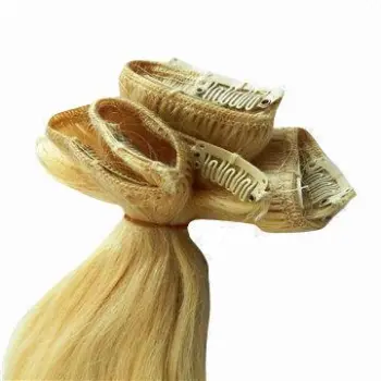 Clip-in Hair Extension in 8-piece/Set, Made of 100% Human Hair, Tangle-free