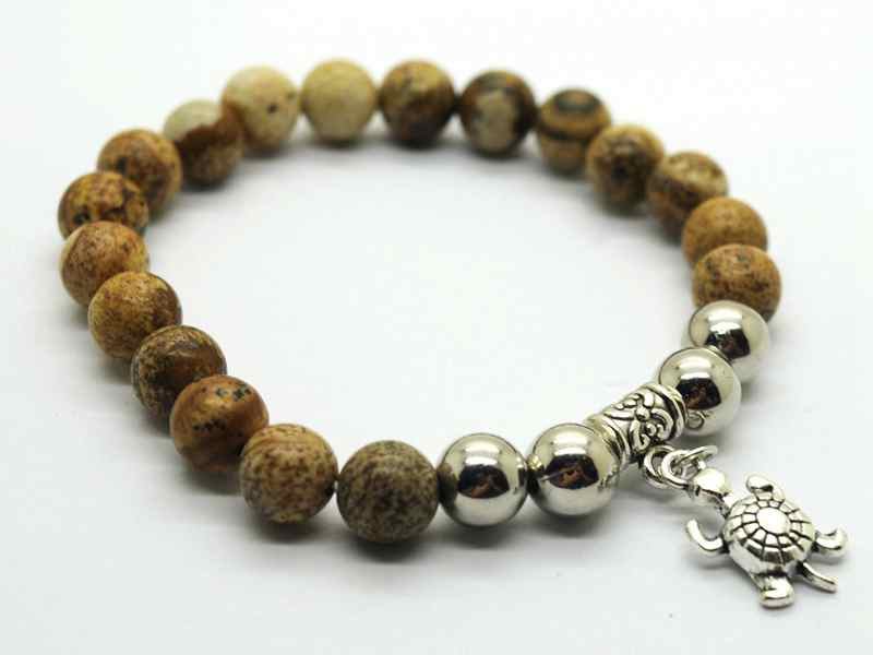 Pulsera de piel de leopardo natural pulsera de piedras preciosas colgantes de aleación de joyería