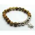 Natural Leopard Skin Bracelet Gemstone Beads jewelry alloy pendants