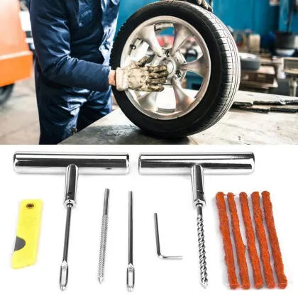 11Pcs Tire Repair Kit Car Van Motorcycle Bike Tire Repair Tools Auto Emergency Heavy Duty Tubeless Tyre Puncture Plug Flat Fix