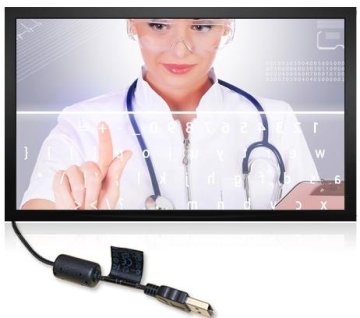 55'' Or Customized Anti - Dirt Infrared Touch Frame 8 Mm For Public Media, Education