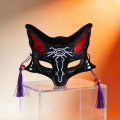 Máscara facial de plástico Fox Demon Black PVC