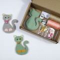 Filt sy katt diy brosch dekoration kit