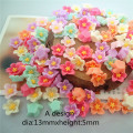 30pc/lots 10mm/13mm Flatback Acrylic Resin Flowers Beads Cabochons for Mobile Phone Case Nail Crafts Jewelry Decoration Supplies