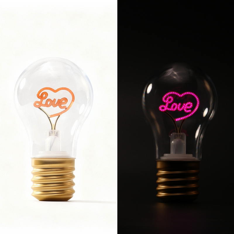 Love Pattern LED Charging Bulb
