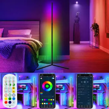 Drop shipping Nordic Modern Decorative Remote Controlled LED Light RGB Tripod Stand Smallest Corner Floor Lamp